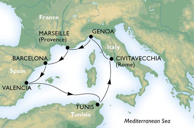 MEDITERRANEAN - France, Spain, Tunisia, Italy